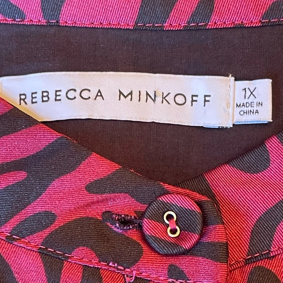 REBECCA MINKOFF BOHEMIAN BURGUNDY & BLACK OLLIE DRESS SZ 1X EUC - Picture 8 of 10